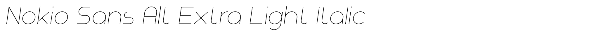 Nokio Sans Alt Extra Light Italic image